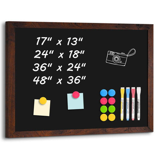 4 THOUGHT Magnetic Chalk Board 36" x 24", Rustic Brown