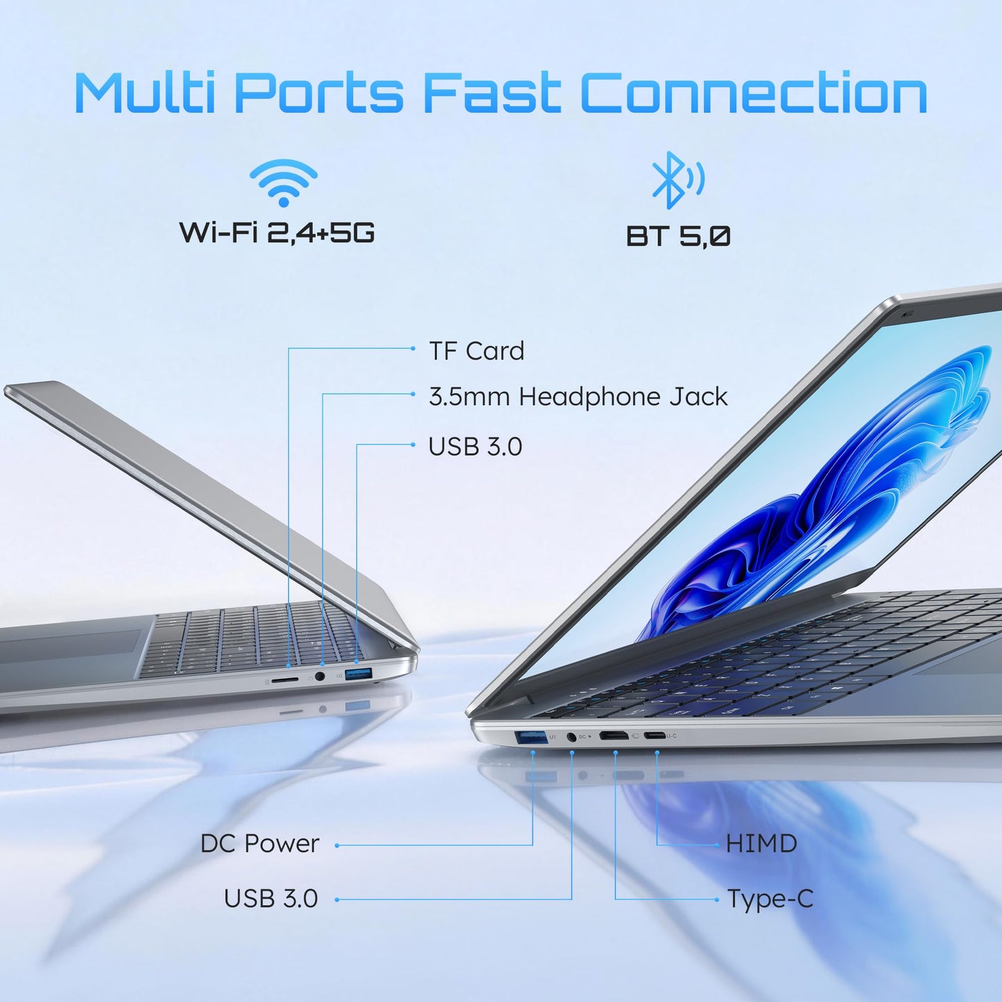 15.6" Laptop, 1-Year Office 365, 4GB RAM 128GB Storage Expandable to 512GB