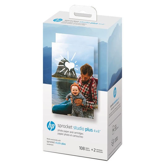 HP Sprocket Studio Plus 4 x 6” Photo Paper and Cartridges
