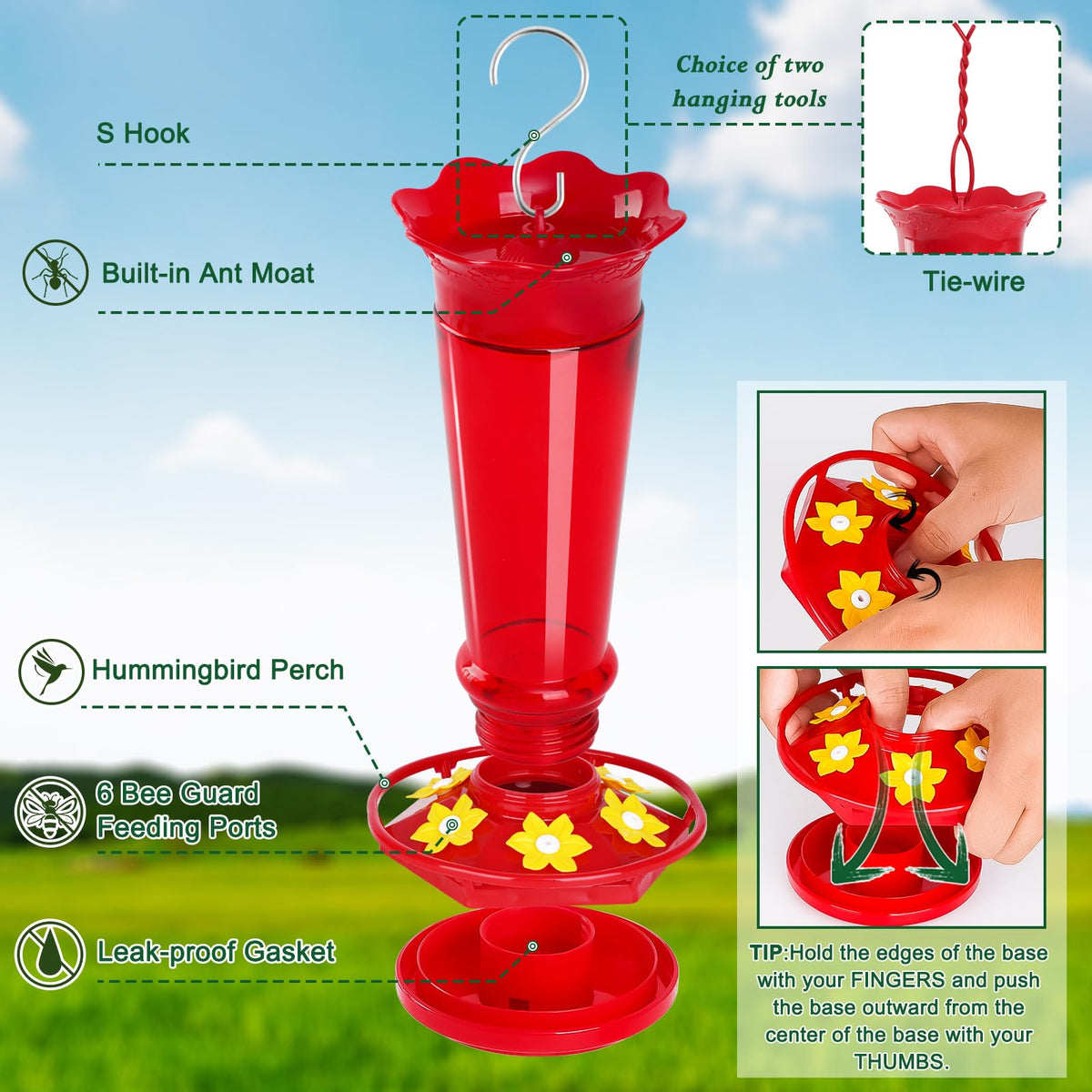 Gbekery Hummingbird Feeder
