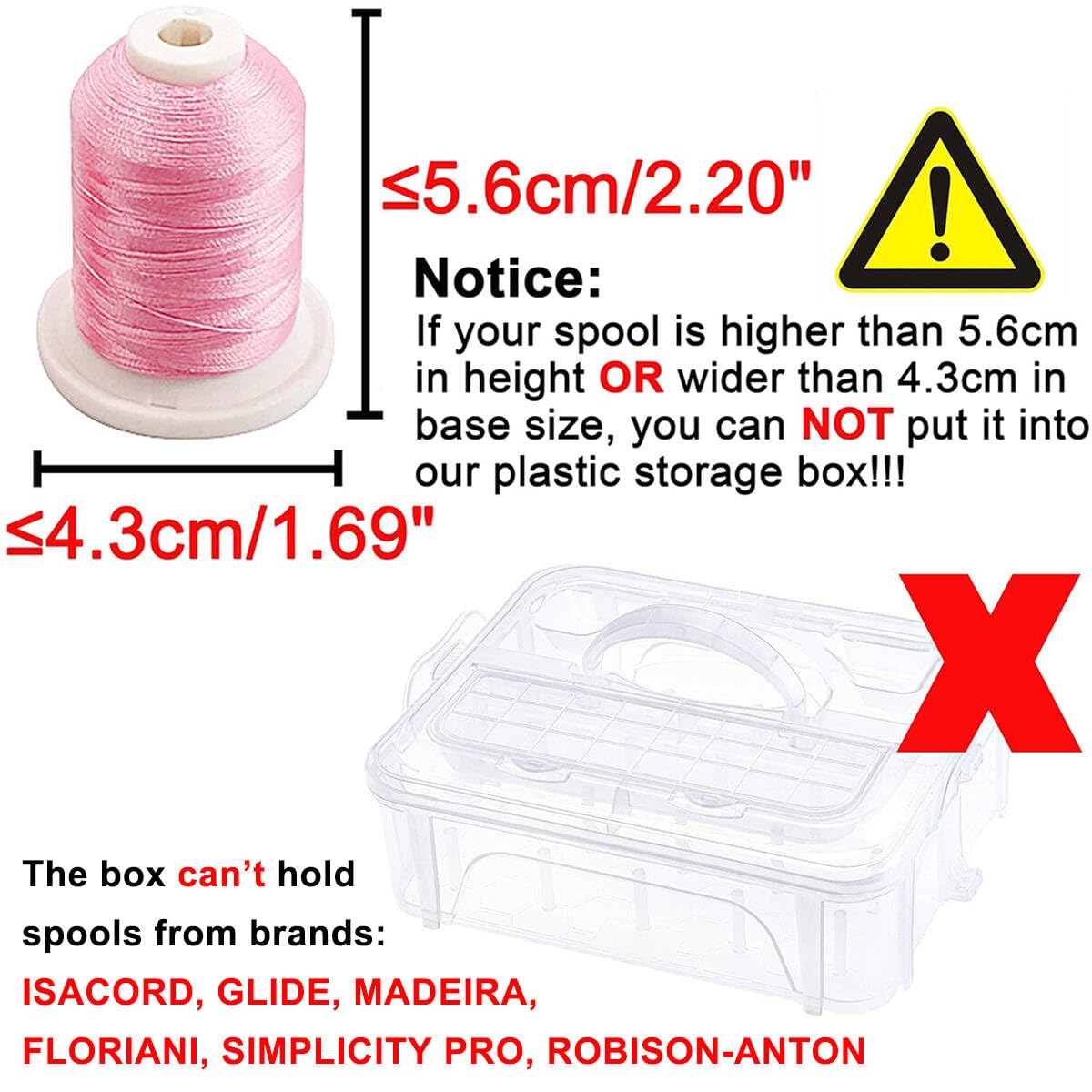New brothread 4 Layers Stackable Clear Storage Box/Organizer- spools
