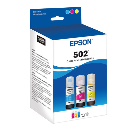 EPSON 502 EcoTank Ink Ultra-high Capacity Bottle Color Combo Pack Works with ET-2850, ET-2980, ET-2988, ET-3850, ET-3930, ET-3950, ET-4850, ET-4950 and other select EcoTank models