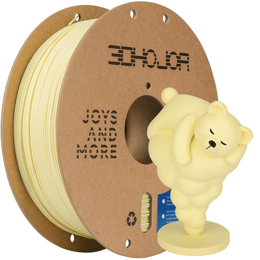 3DHoJor Matte PLA Filament 1.75mm, 3D Filament-Almond Yellow