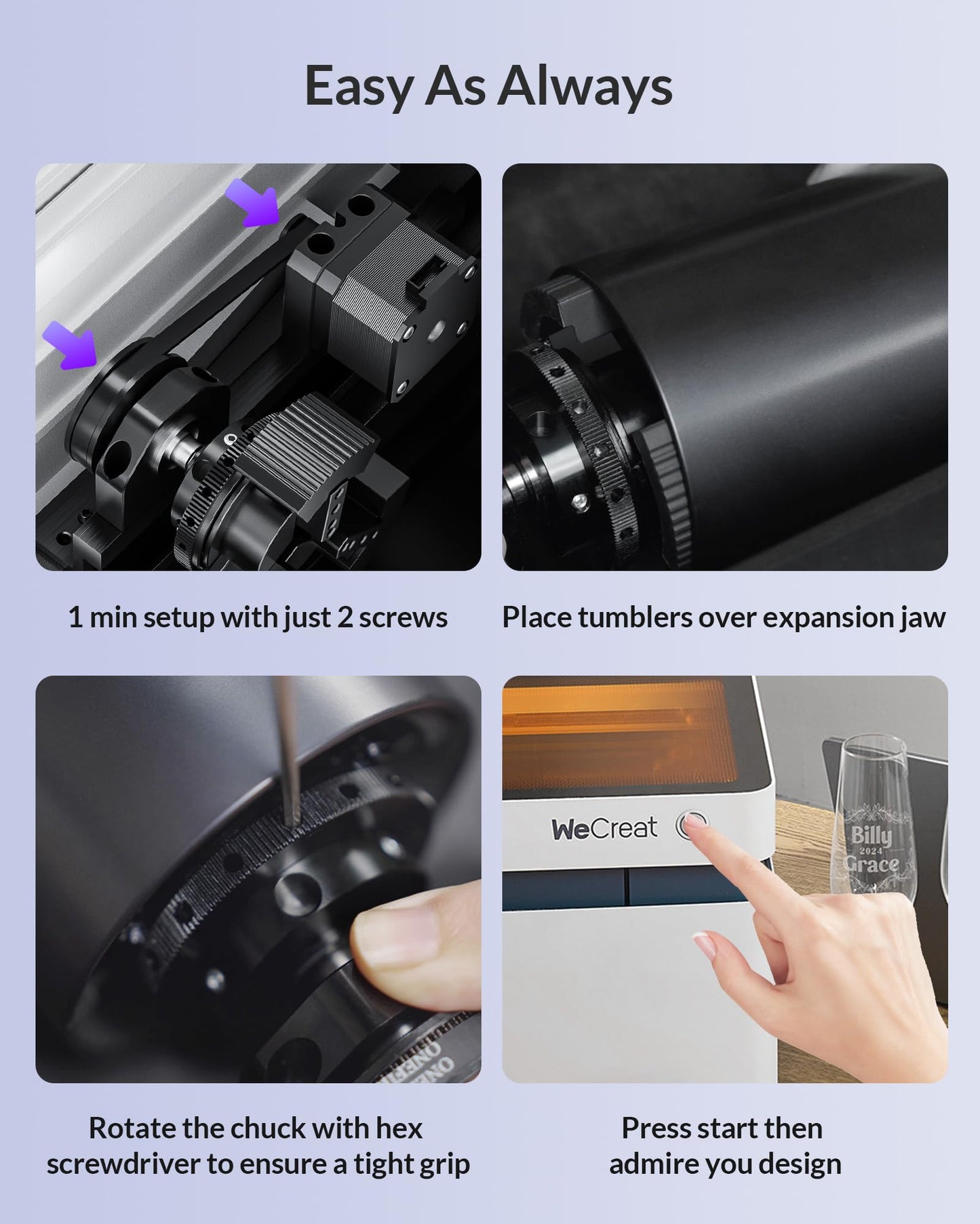 WECREAT Vision Rotary Pro, for Vision Series & Vision Pro Laser Engraver and Cutter Machine