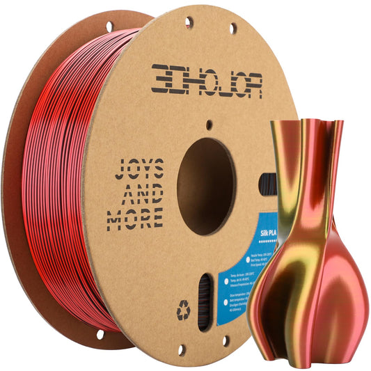 Silk PLA Filament 1.75mm Black Red Gold
