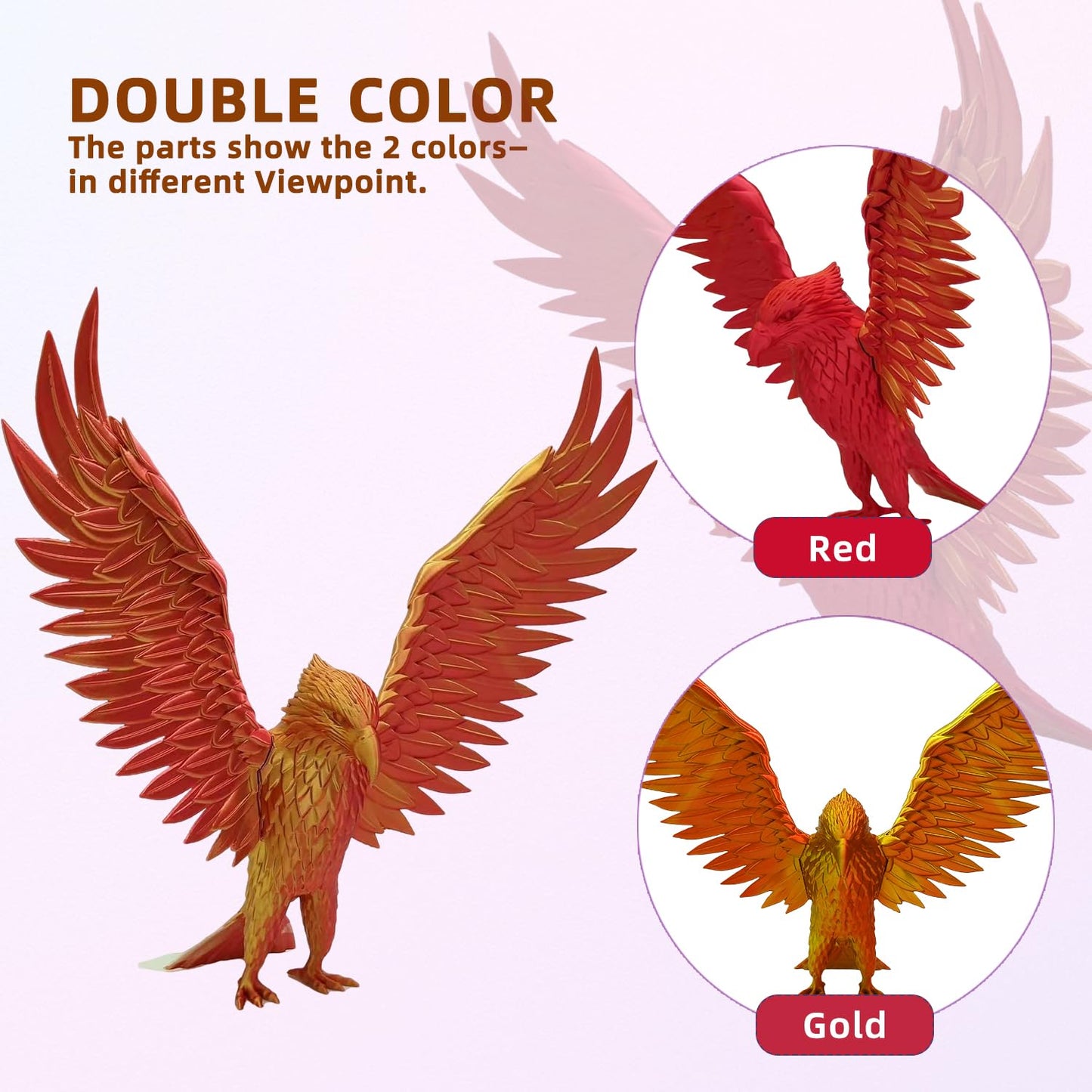 HP3DF Dual Color PLA Filament, Shiny Silk Red Gold PLA