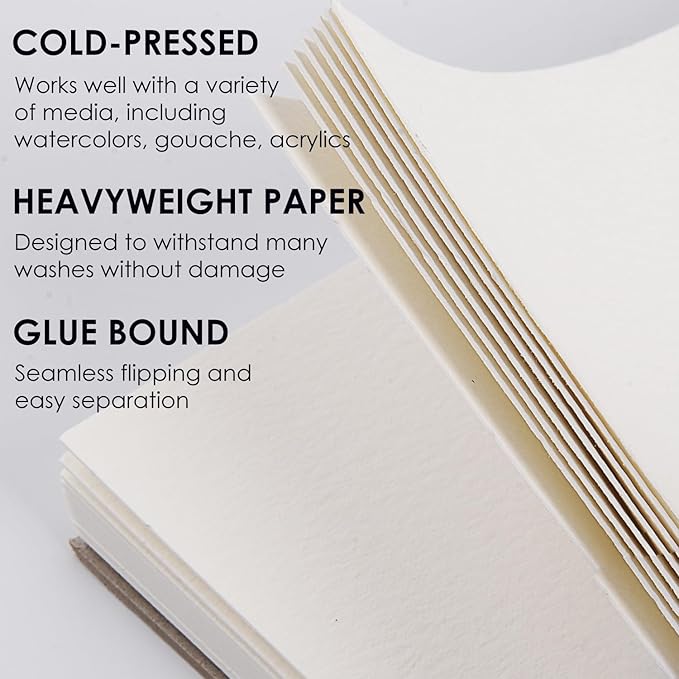 Fingraspuro Watercolor Paper Pad 9x12 Inch, 30 Sheets