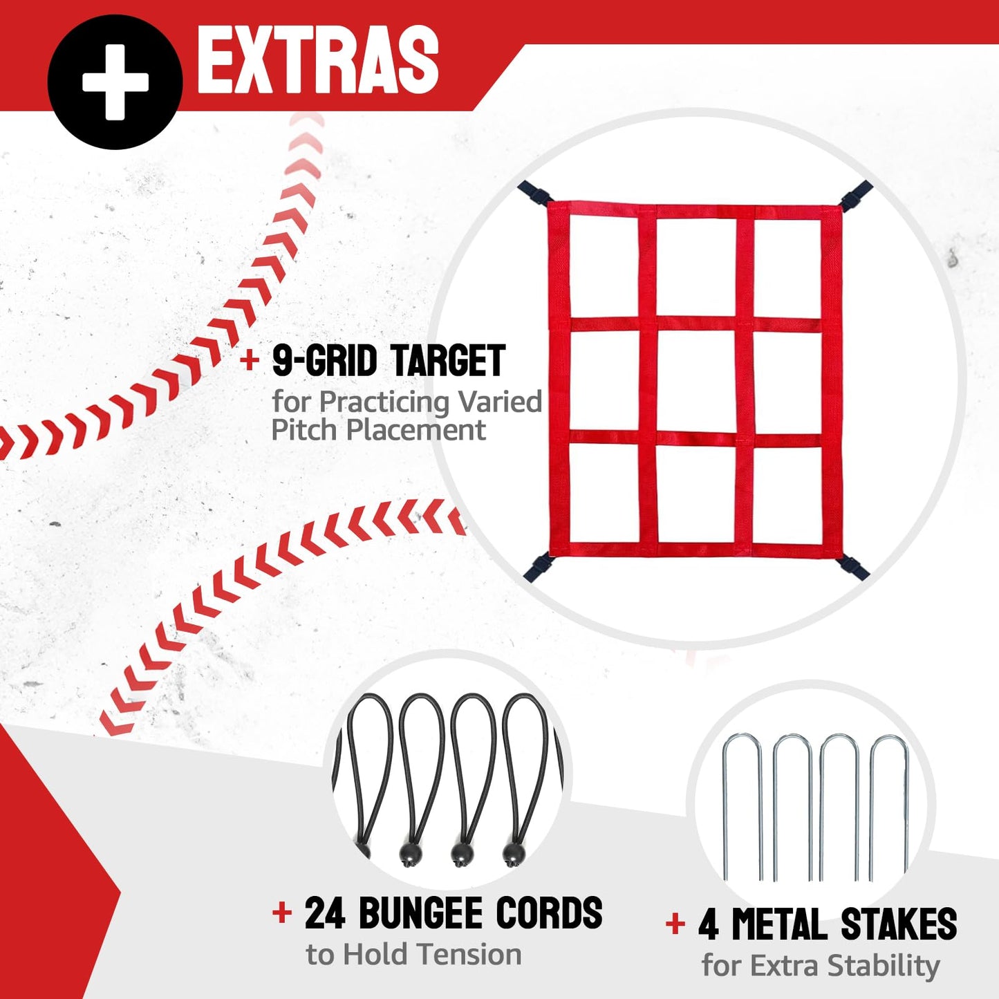 Baseball Rebounder Net, 5 Adjustable Angles 4x4.5FT Pitch Back Baseball Softball Volleyball Rebounder with 2 Strike Zones