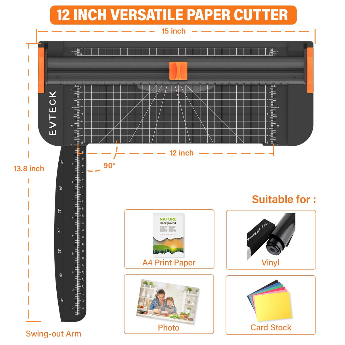 Evteck A4 Paper Cutter Slider Trimmer