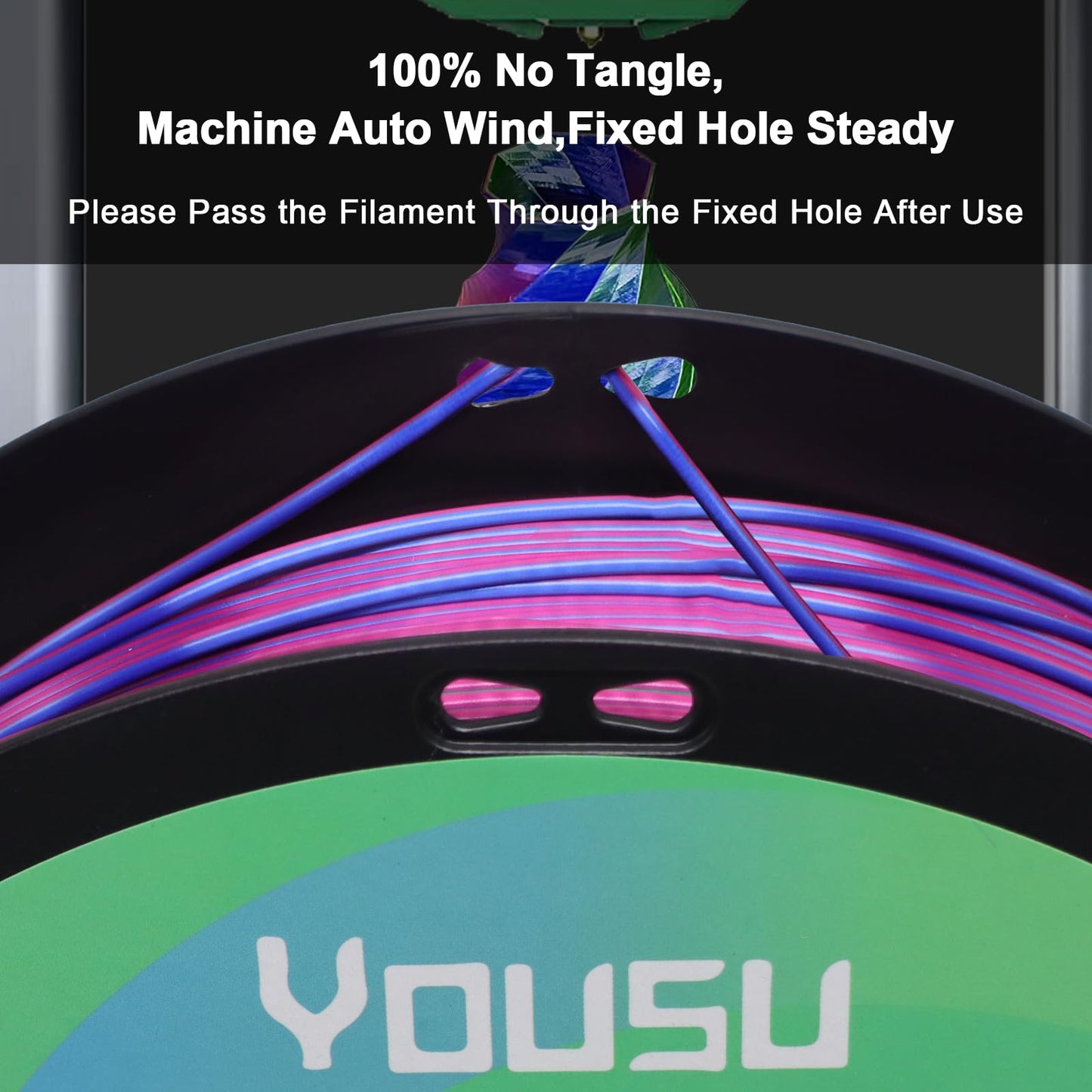 Tri Color PLA 3D Printer Filament, Pink-Blue-Green
