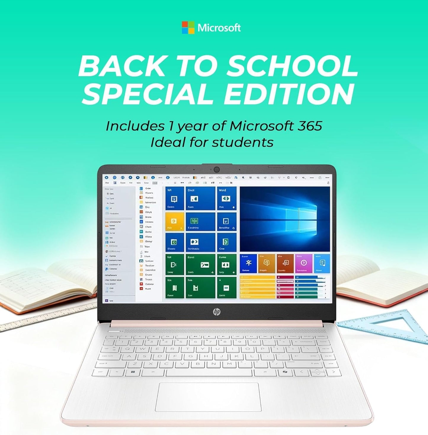 HP New Everyday Laptop • 2026 Edition • Microsoft Office 365 Included • Intel N150 CPU • 128GB SSD
