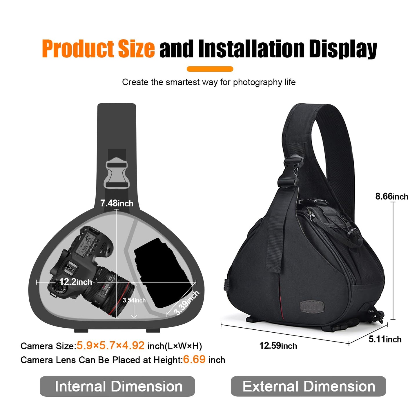 CADeN Camera Bag Sling Backpack Camera Case