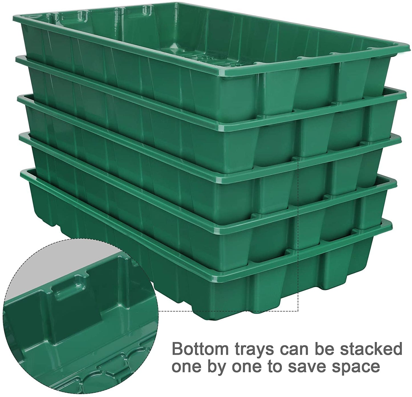 Seedling Trays Seed Starter Tray, 5-Pack Mini Propagator Plant Greenhouse Grow Kit with Humidity Vented Domes and Base