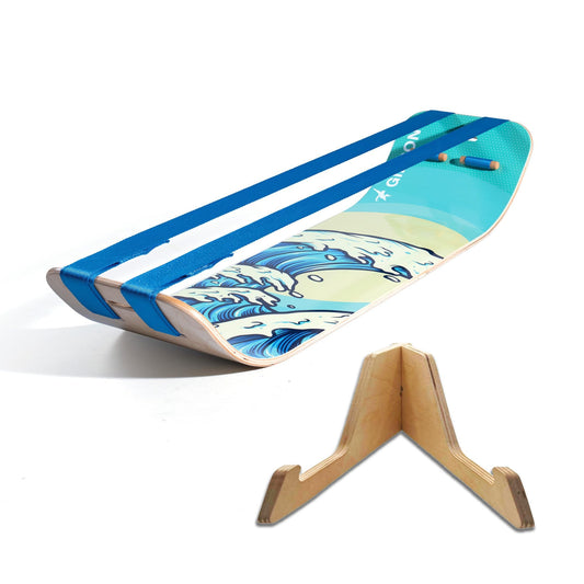 GIBBON SlackBoard Plus & Stand - 2-in-1 Slackline Balance Board