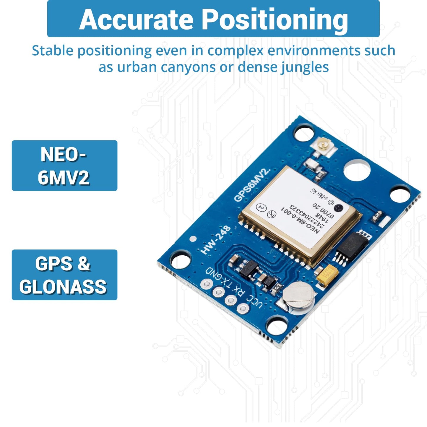 hiBCTR 2-Pack GY-NEO6MV2 NEO-6M GPS Module, Ceramic Antenna