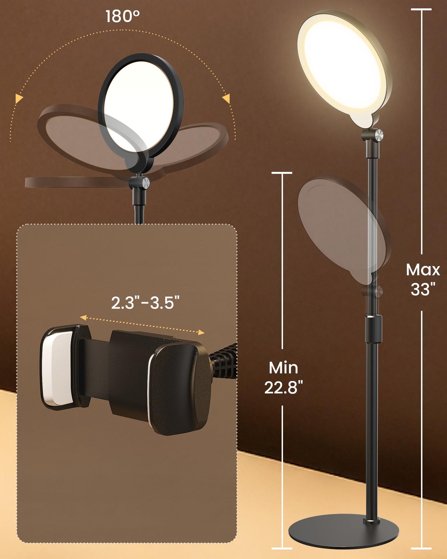 Desk Ring Light with Stand