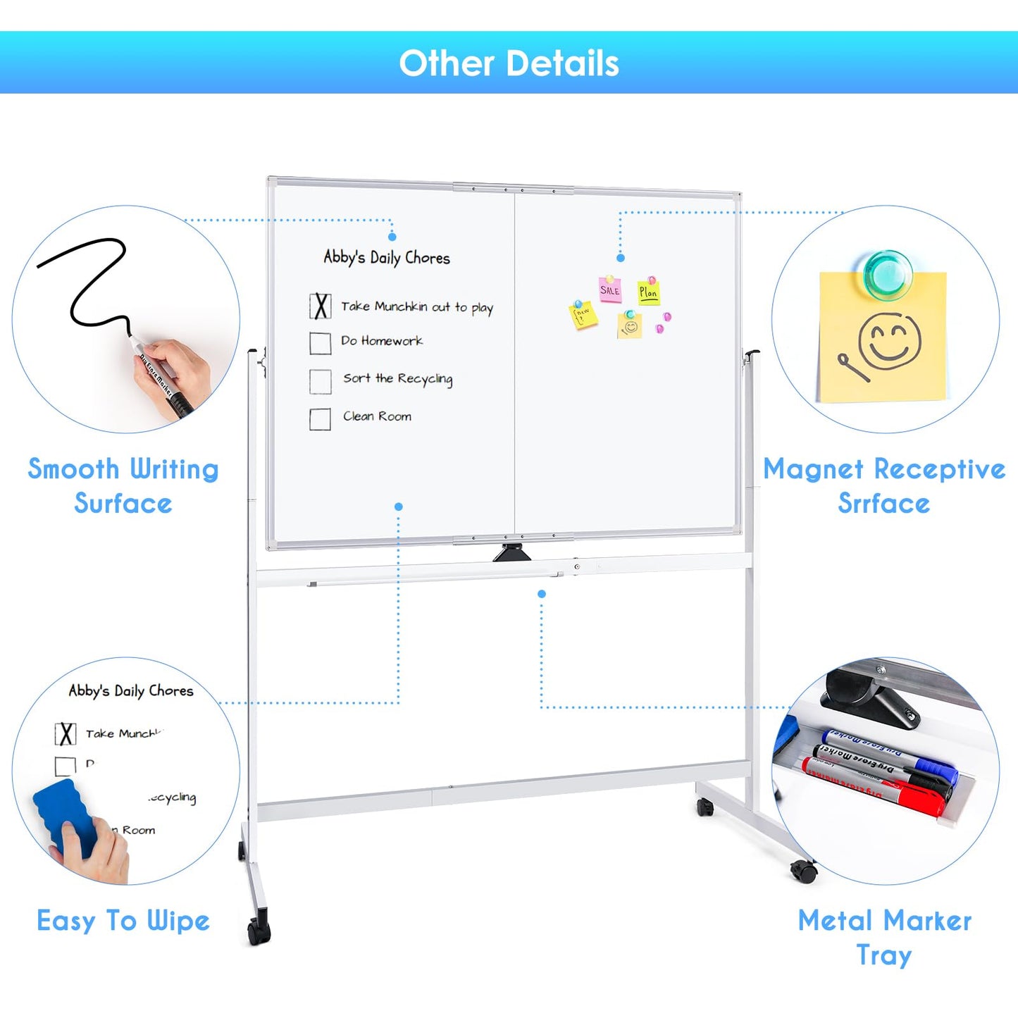 Maxtek Rolling Whiteboard 48 x 36