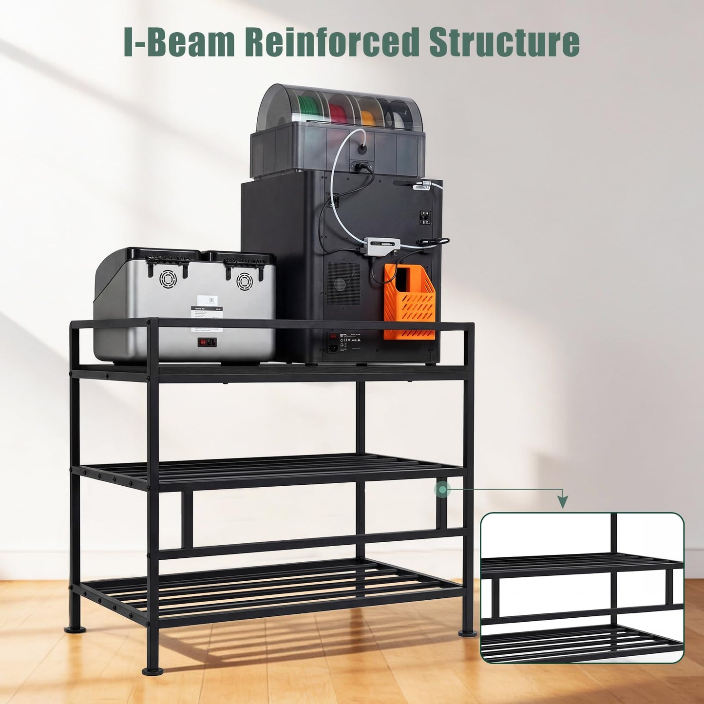 3D Printer Stand with Filament Storage Heavy Duty Metal