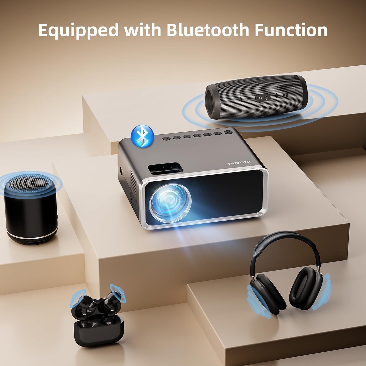 FUDONI WiFi Bluetooth Projector