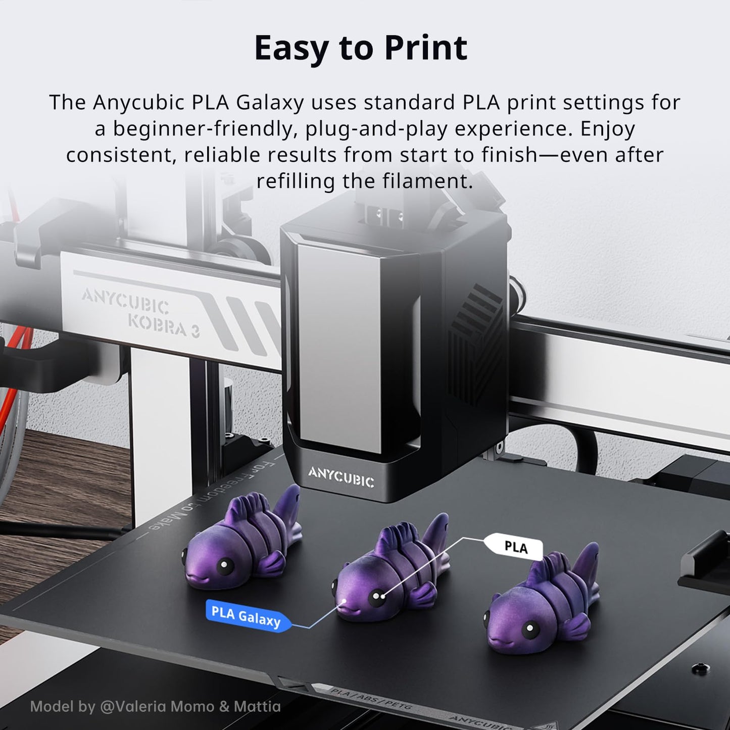 PLA 3D Printer Filament, Sparkle Glitter, Chameleon Changing Colors Galaxy Blue
