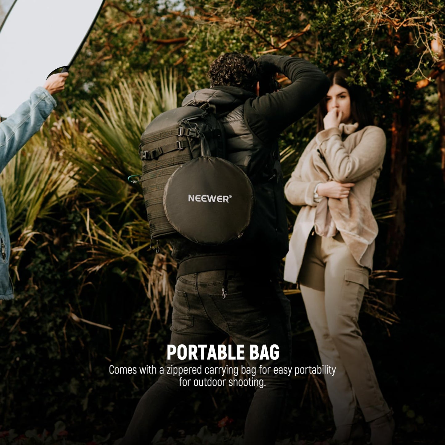 NEEWER 32"/80cm Light Reflector with Clamp & Hand Grips, 5 in 1 Collapsible Multi Disc Photography Reflector Translucent/Silver/Gold/White/Black with 3/8" Thread for Studio Outdoor Lighting, RF-80II
