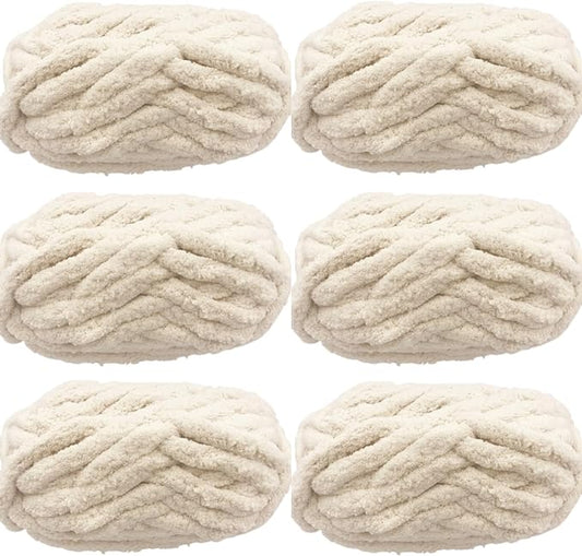 Chunky Chenille Yarn for Blanket Beige 3lbs