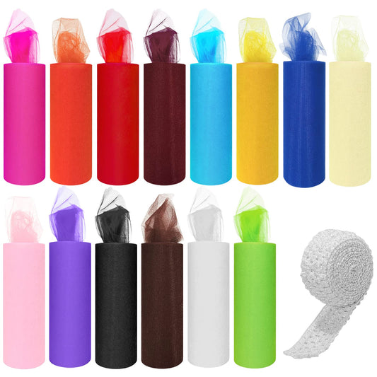 14 Colors Tulle Rolls 6” by 25 Yards(75 Feet)