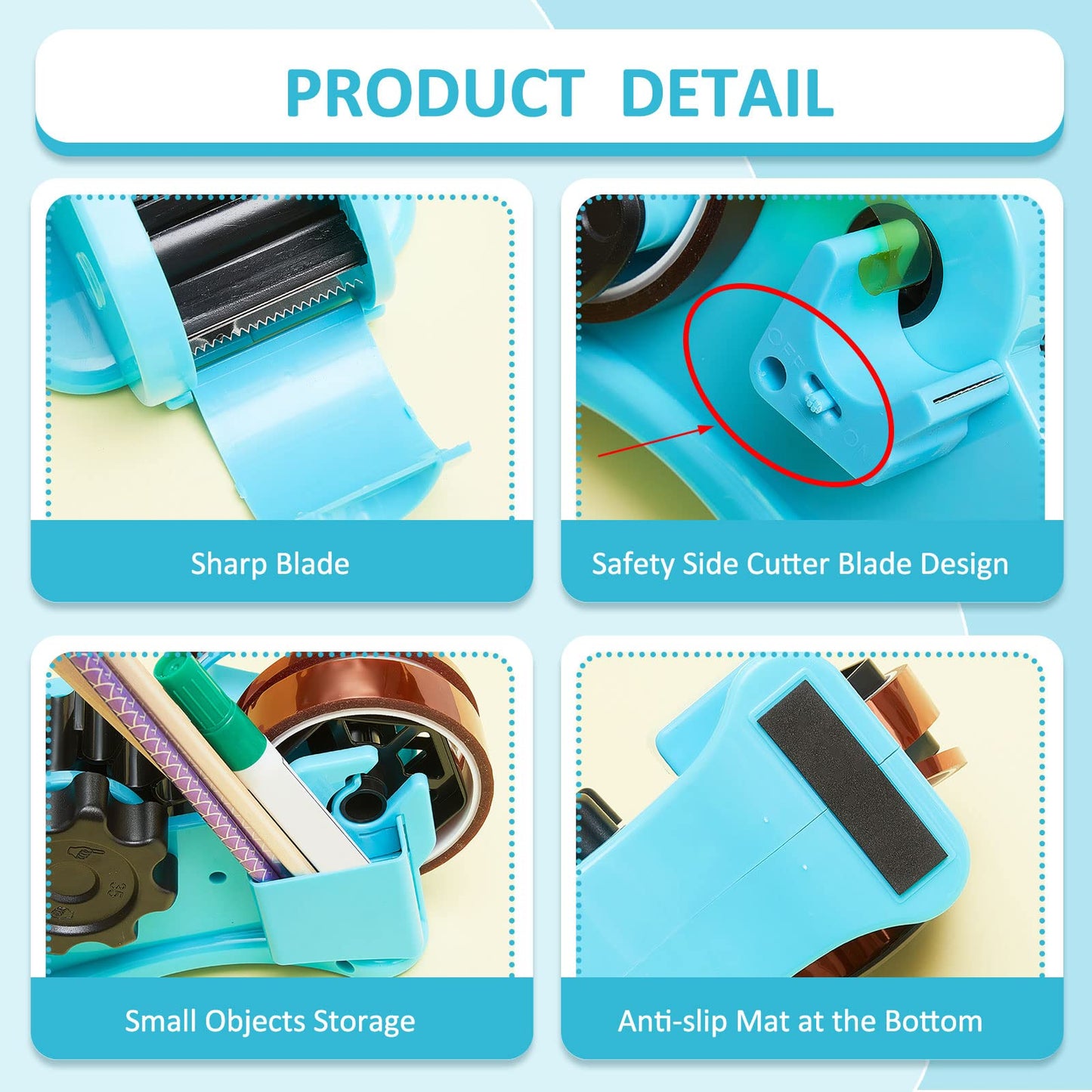 Multiple Roll Cut Heat Tape Cut Dispenser Resistant Sublimation Desk Dispenser