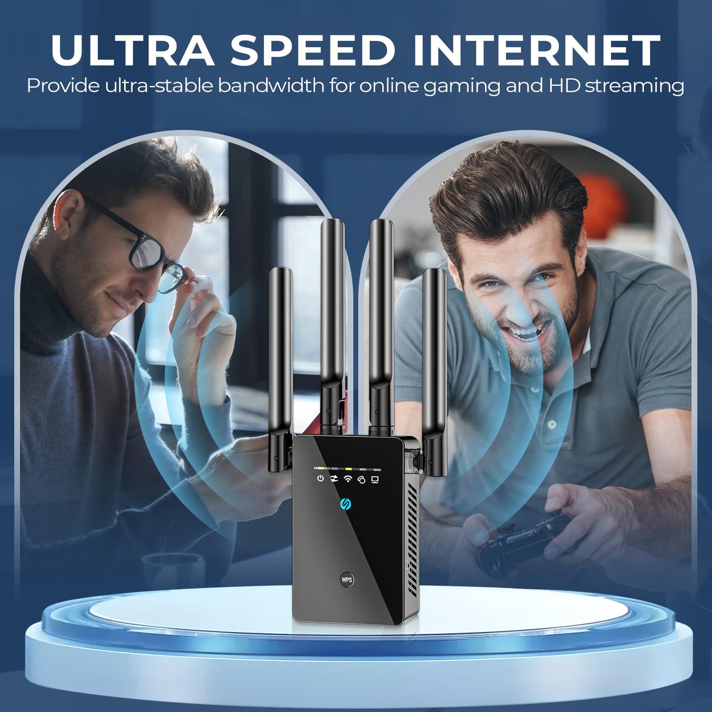 WiFi Extender Signal Booster - 6X Faster Internet Extender WiFi Booster