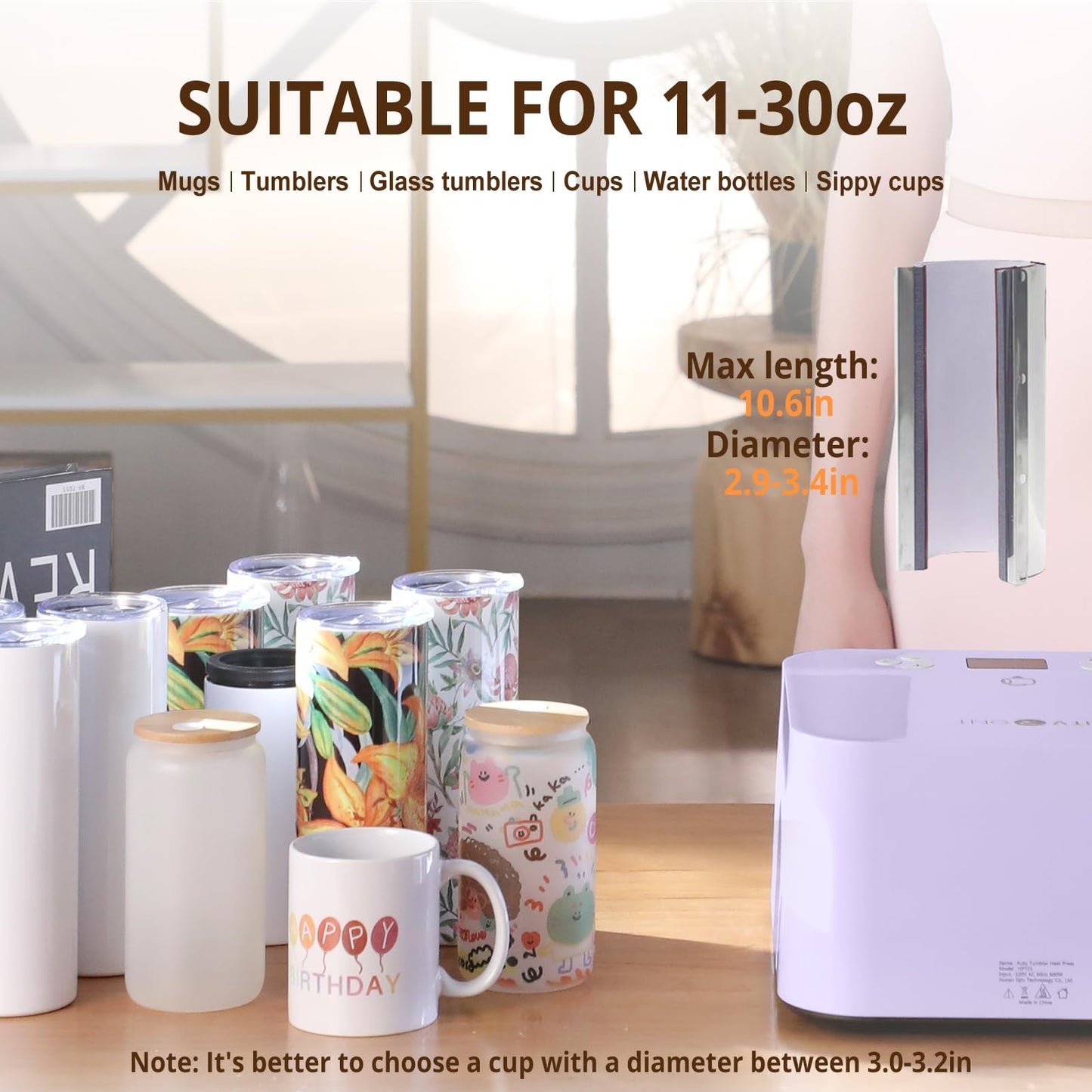 HTVRONT Auto Tumbler Heat Press Machine