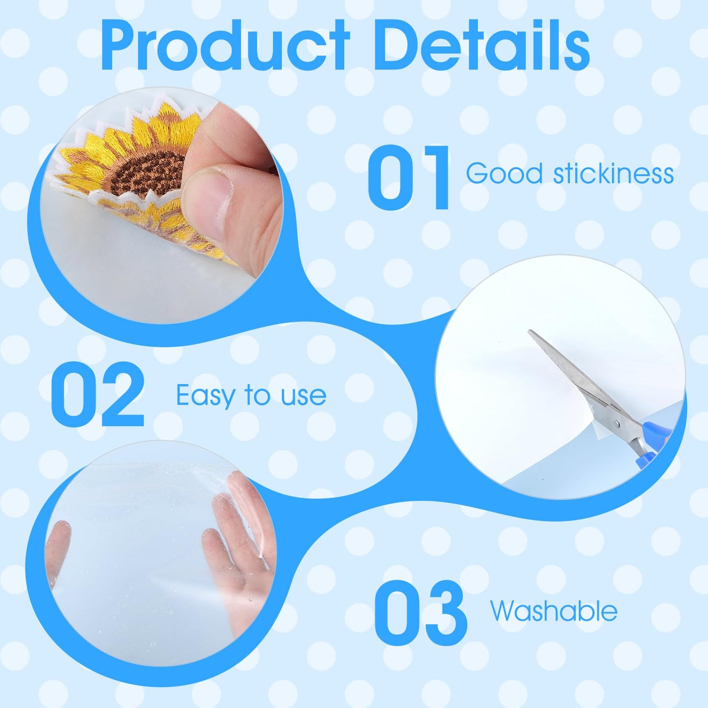 Iron On Fabric Adhesive Patches Film- Double Sided Fusible Interfacing