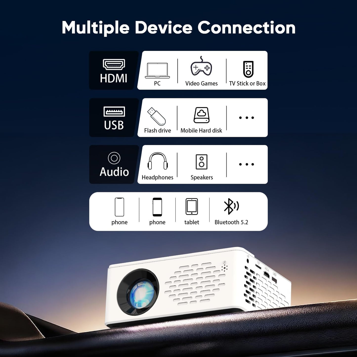 TMY 1080P Mini Portable Projector