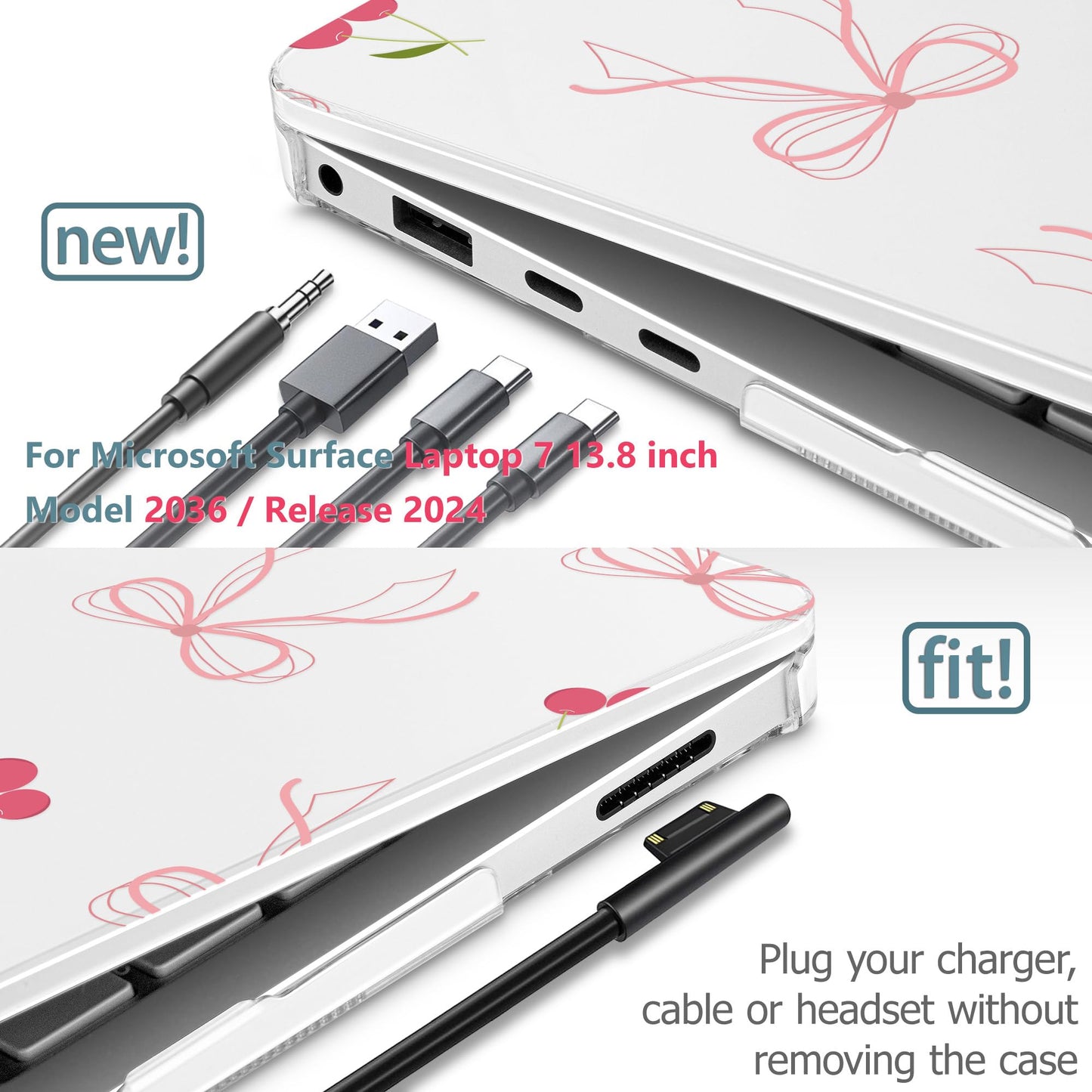 Case ONLY Compatible for 2024+ 13.8" Microsoft Surface Laptop 7