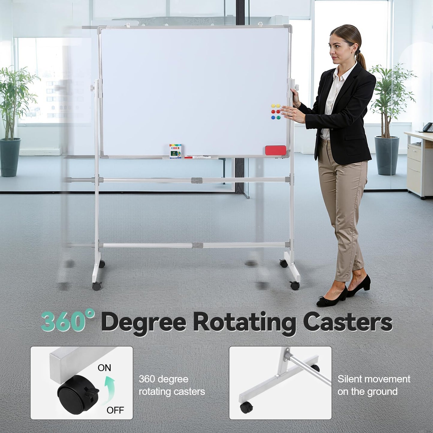 40x28 Inch Magnetic Whiteboard and Chalkboard