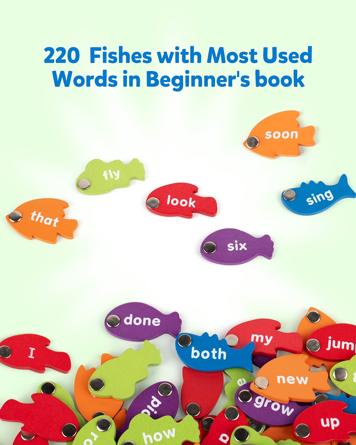 Coogam Wooden Magnetic Fishing Sight Words Game