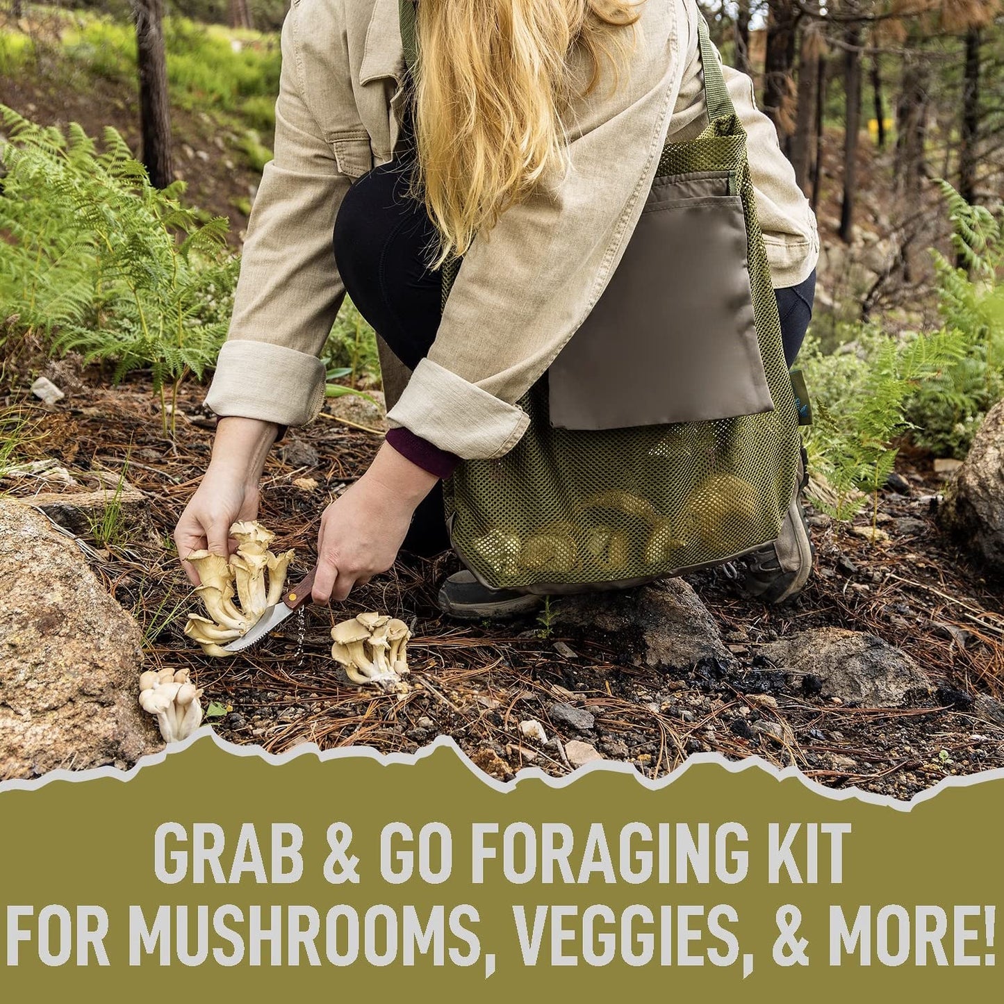 Foraging Bag - Mushroom Foraging Kit with Bag and Knife