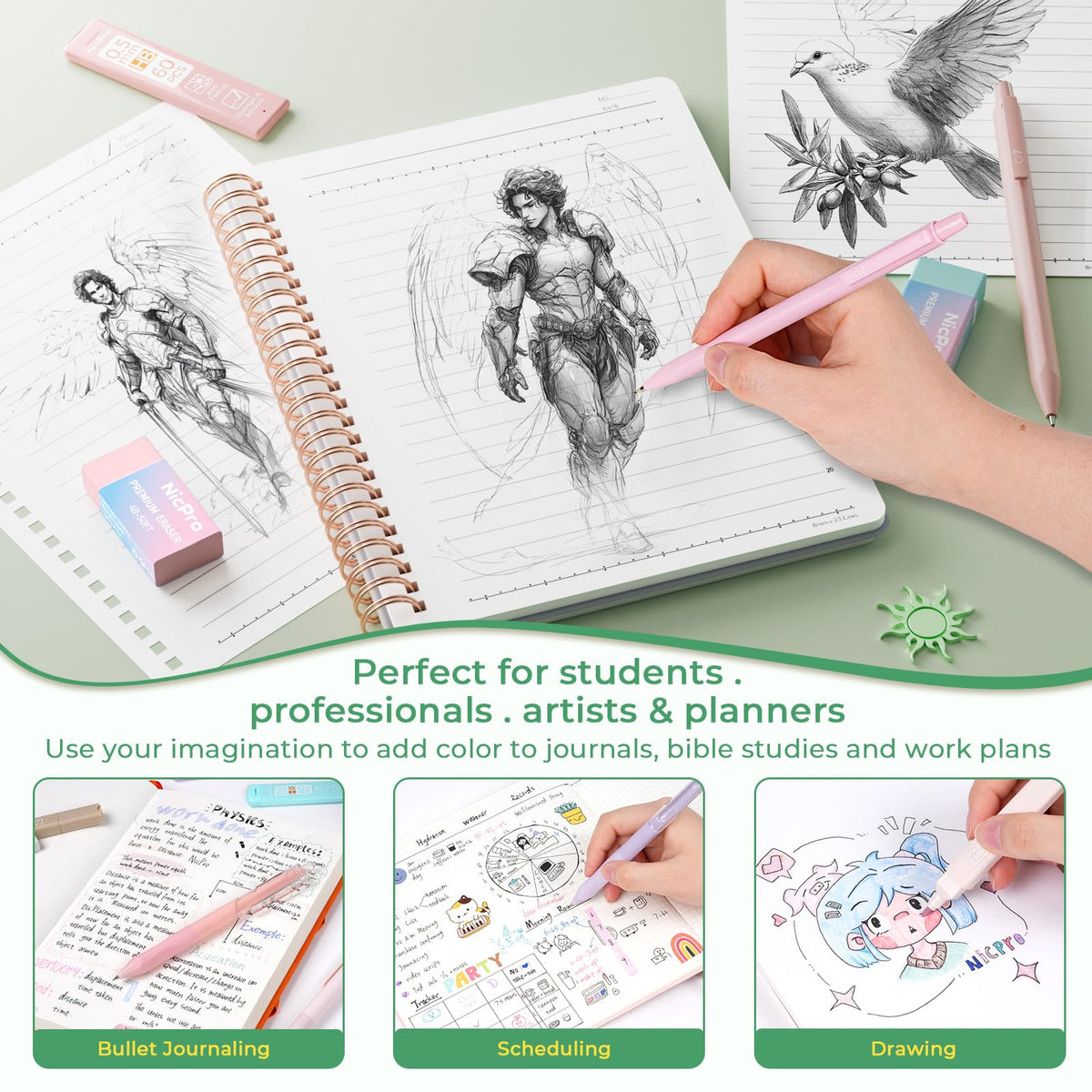 Nicpro 76PCS Study Supplies Journaling Kit
