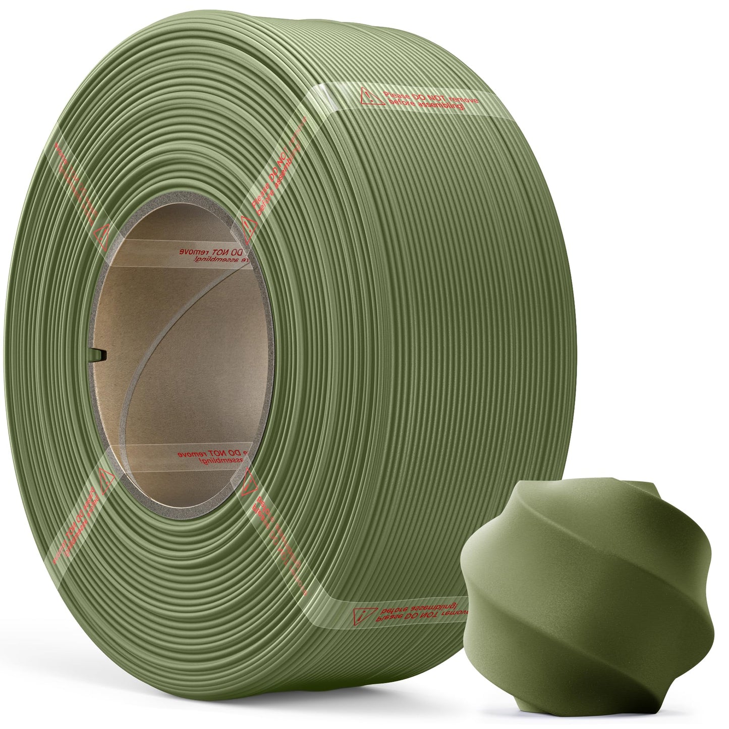 MarsWork Matte PLA Refill Filament 1kg (2.2lbs) for Reusable Spools, 1.75mm Spool-Less 3D Printing Filament, Compatible with Bambu Lab 3D Printers – Dark Green