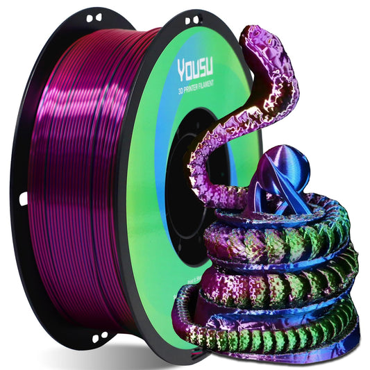 Tri Color PLA 3D Printer Filament, Pink-Blue-Green
