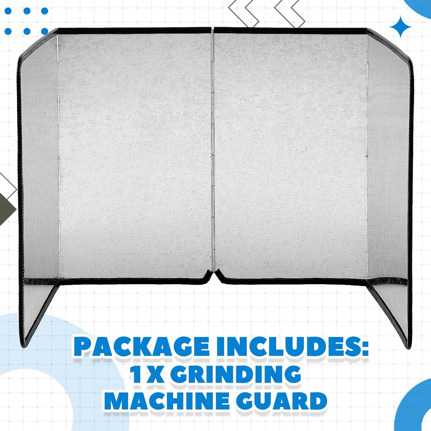 Splatter Guard Stained Glass Supplies 39.37 x 16.14 Inch Galvanized Sheet Grinder Splatter Screen Foldable Anti Splash Guard 4 Sided Protector with Power Cord Notch for Glass Grinding Machine