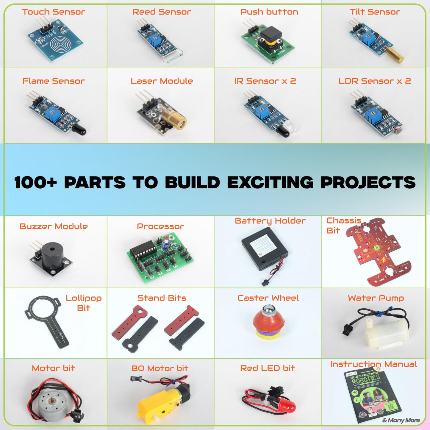 Butterfly Edufields 40 in 1 STEM Robotics Kits - Electronics Board & Sensors- 100+ Parts