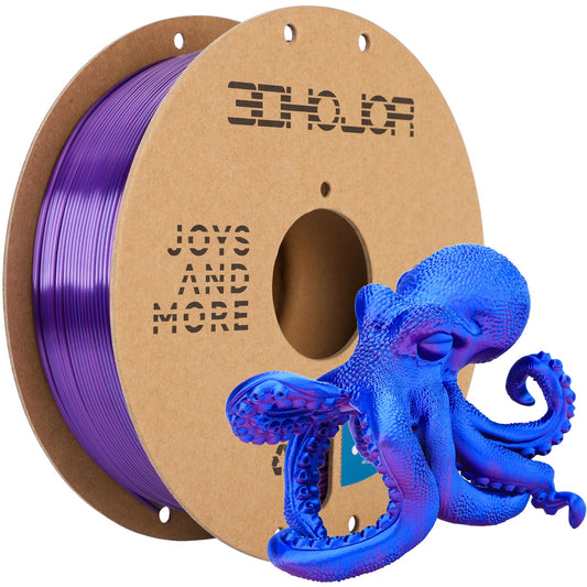 Silk PLA Filament 1.75mm- Blue Purple Dual Color