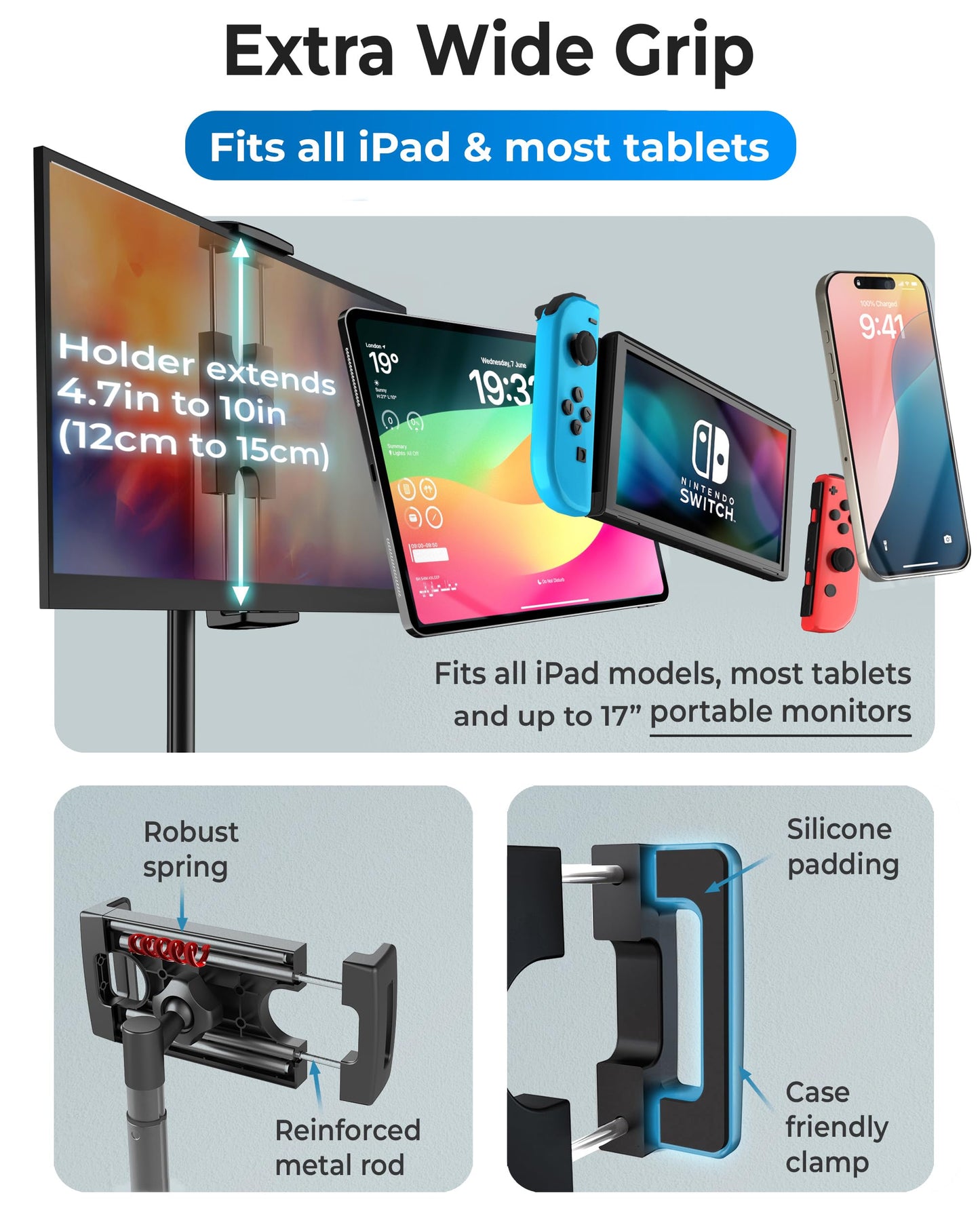 Stand Height Adjustable Tablet Stand for Desk