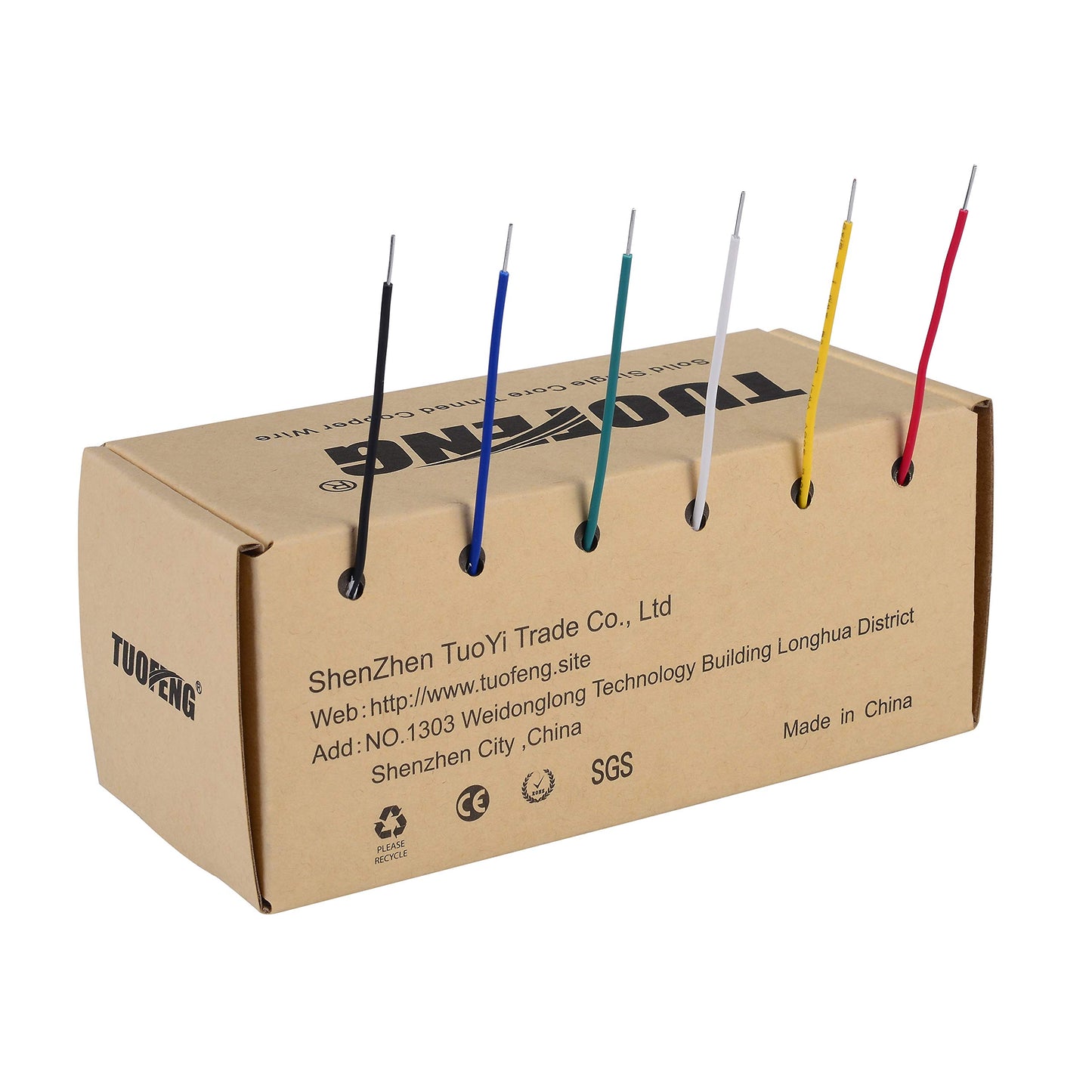 TUOFENG 20 AWG Solid Core Hookup Wire Kit, 26.3 ft Each