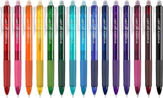 15 Colors Retractable Erasable Gel Pens