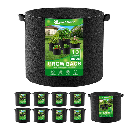 10-Pack Fabric Grow Bags 10 Gallon
