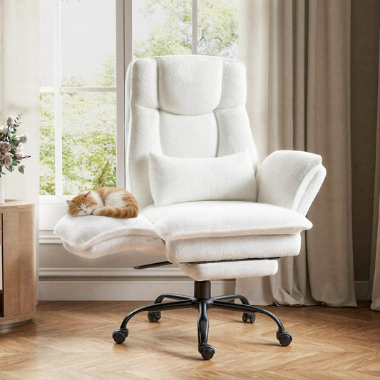 Office Chair, Heavy-Duty Chair, Fabric White