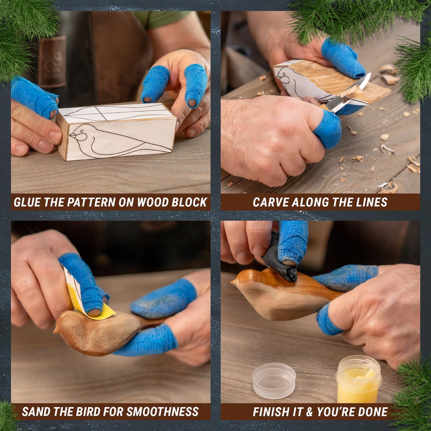 Wood Carving Kit Comfort Bird- DIY Kits- Whittling Knife Kit for Beginners