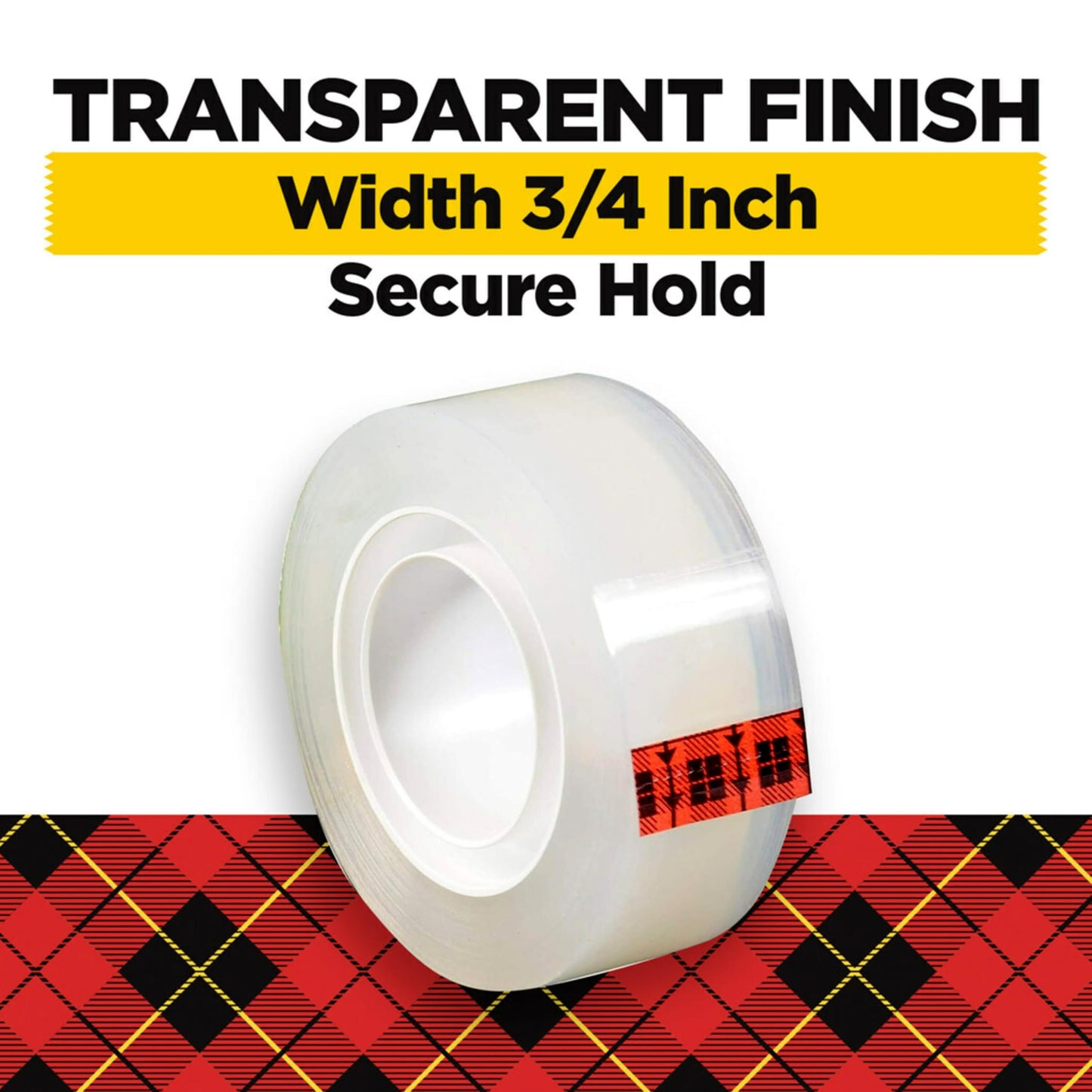 Scotch Transparent Tape, Clear Tape, 1 Inch Core, 3/4 in x 1000 in, 6 Boxes