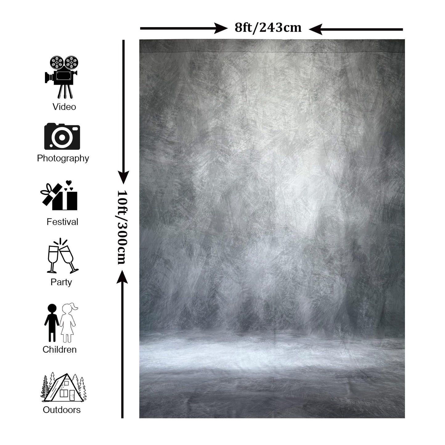 Photography Backdrop (8x10ft,Grey)